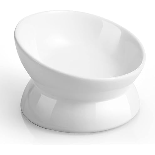 Kitty City Elevated Cat Bowls (Set of 2), Whisker-Friendly Raised Cat Food & Water Dishes, Modern Pedestal Design, Dishwasher Safe, 6.5 oz Each – White & Gray — image 12