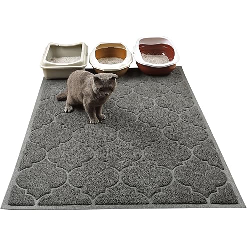 Pawkin Cat Litter Mat, Patented Design with Litter Lock Mesh, Extra Large, Durable, Easy to Clean, Soft, Fits Under Litter Box, Litter Free Floors, Gray — image 11