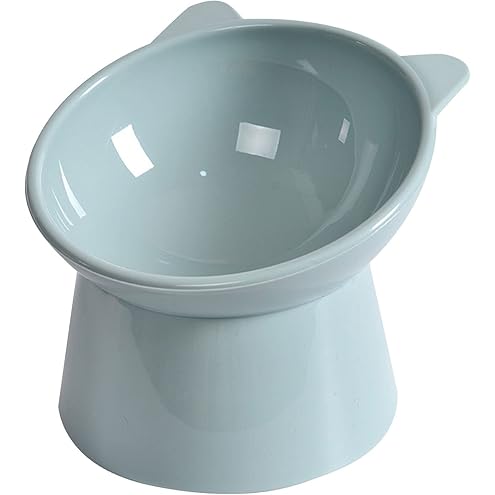LoeJan Elevated Cat Food Bowl, 5 Oz Ceramic Raised and Tilted Water Bowl, Anti Vomiting and Protect Pets' Spines Dishes for Small Dog, Fat Faced Cat, Kitten (White, 1 Pack) — image 8