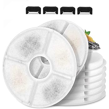 Cat/Pet Water Fountain Filters, 12 Pieces Set Pack of 8 Replacement Filter Fit for 81oz/2.4L, 3 Filtration System with 4 Pre-Filter Sponges — image 8