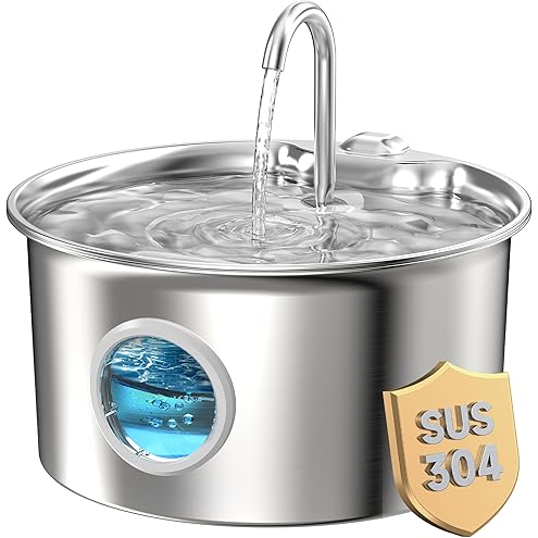 Cat Water Fountain Stainless Steel: 73oz/2.2L Cat Fountain for Drinking- Pet Water Fountain Inside - Automatic Dog Watering Dispenser Bowl - Pet Feeding & Watering Supplies — image 9