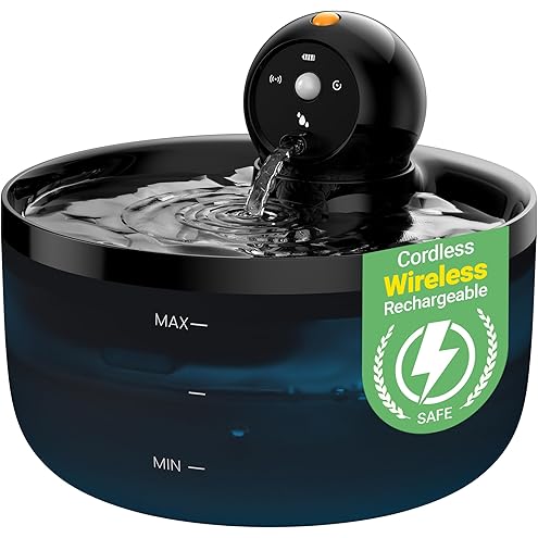 Wireless Cat Water Fountain Cordless: Battery Operated Cat Fountain - 108oz/3.2L Automatic Pet Water Dispenser Rechargeable Drinking Fountains for Cats Indoor with Motion Sensor Multiple Cats and Dogs — image 9