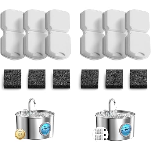 Cat Water Fountain Filters: 12 Cat Fountain Filter Replacement - 3 Months Set of Replacement Filters for ATMZIQXR Pet Fountains S18 - Contains 6 Carbon Filters + 6 Sponges Filters — image 9