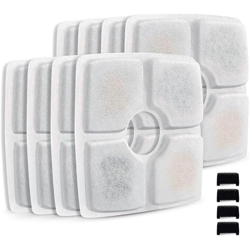 Cat Water Fountain Filters,10 Pack Replacement Filter Fit for Top Square 84oz/2.5L Cat Pet Fountain, 3 Filtration System — image 9