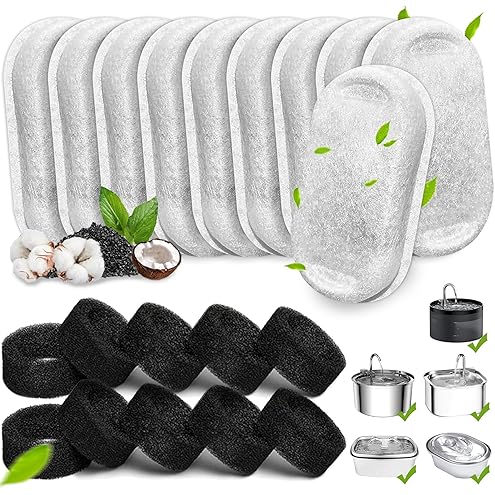 Cat Water Fountain Filter,16 Pack Cat Fountain Replacement Filters for Stainless Steel 67oz/2L Adjustable Water Flow Pet Water Fountain,Dog Water Fountain (8+8 Pack) — image 9