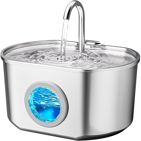 Cat Water Fountain Stainless Steel: Cat Fountain for Drinking - 88oz/2.6L Pet Water Fountain for Cats Indoor - Quiet Cats Water Bowl Dispenser - Pets Feeding & Watering Supplies - for Small Animals — image 10