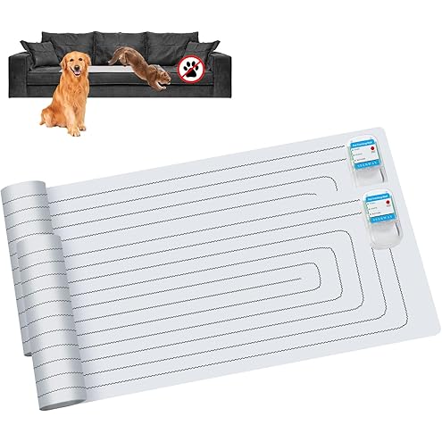 SEERWAY Scat Pet Shock Mat Indoor, Safe Shock Training Pads for Dogs and Cats, Electric Repellent Mat Keeps Pets Off Couch, Sofa, Counter Top, 3 Training Modes, 60"x12" Rectangular, Battery Operated — image 10