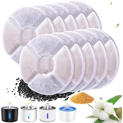 4/12/16 Pack Cat Water Fountain Filters, Cirfifth Triple Filtration System Pet Cat Fountain Filter Replacement for 84oz/2.5L Automatic Cat Fountain (12 Pack) — image 10