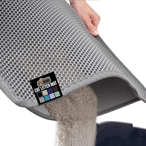 27" x 19" Cat Litter Mat - Ultra-Large Litter Box Mat with Double Layers, Urine-Proof and Non-Slip Litter Trapping Mat, Easy to Clean Kitty Litter Mats for Floor, Scatter Control, Grey — image 10