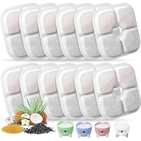 Cat Water Fountain Filters,10 Pack Replacement Filter Fit for Top Square 84oz/2.5L Cat Pet Fountain, 3 Filtration System — image 10