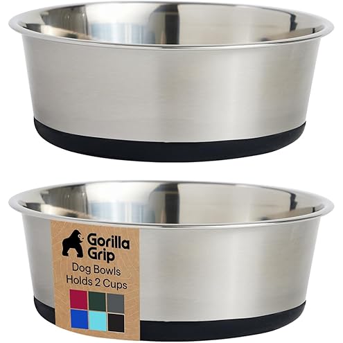PEGYY11 Nonslip Stainless Steel Dog Cat Bowls, 2 US Cup, 2 Count — image 10