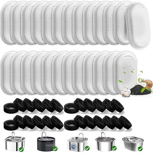 Cat Water Fountain Filter,16 Pack Cat Fountain Replacement Filters for Stainless Steel 67oz/2L Adjustable Water Flow Pet Water Fountain,Dog Water Fountain (8+8 Pack) — image 10