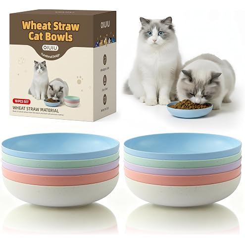 [8-Pieces] Whisker Fatigue Cat Bowl - 5.5 Inch Shallow Cat Food Dish Wide Cats Wet Feeding Bowls, PET Plate for Kittens and Short Legged Cats (Type-A Normal Bowls) — image 12