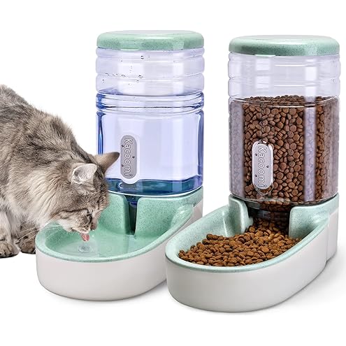 Amazon Basics Automatic Pet Water Dispenser and Gravity Food Feeder Set for Cat and Dog, Easy to Clean, 6-Pound Food Capacity, 1-Gallon, Small, Gray, Pack of 2 — image 11