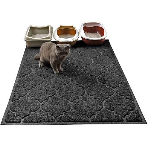 CatGuru Cat Litter Mat, Medium, Extra Large, XXL, Waterproof Litter Box Mat, Non Slip Kitty Litter Mat, Machine Washable Litter Trapping Mat, Soft Litter Tray, Cat Stuff (XL, Gray/Heavy-Duty) — image 11