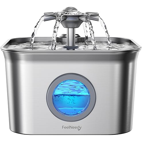 Cat Water Fountain Stainless Steel - 74oz/2.2L Automatic Large Pet Watering Bowl Dispenser for Indoor Dogs - Drinking Fountains with 3 Filter, Gifts for Cats and Kitty - Dog Waterer Bowls No Spill — image 11