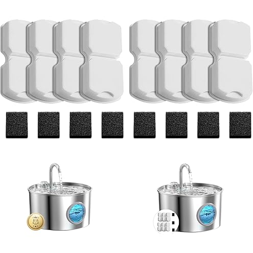 GIOTOHUN Cat Water Fountain Filter Replacement: 12 Cat Fountain Filter - 12 Pet Fountain Filter - 6 Carbon Filters & 6 Foam Filters - Suitable for GIOTOHUN Stainless Steel Cat Fountain S11 — image 11