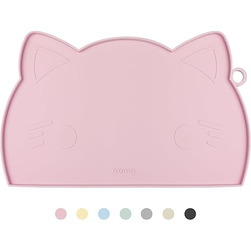 OHMO - Cat Food Mat, Silicone Pet Feeding Mat for Floor Non-Skid Waterproof Dog Water Bowl Tray, Easy to Clean Pet Placemat (Erythrinus, 18 * 9.8'') — image 11
