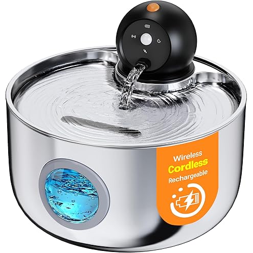 Wireless Cat Water Fountain Cordless: Battery Operated Cat Fountain - 108oz/3.2L Automatic Pet Water Dispenser Rechargeable Drinking Fountains for Cats Indoor with Motion Sensor Multiple Cats and Dogs — image 11