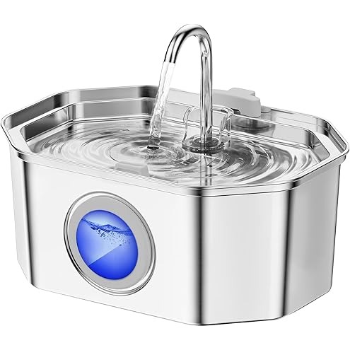 Cat Water Fountain Stainless Steel: Pet Fountains for Cats/Dog Indoor Automatic Waterer Bowls for Drinking Small Animal Water Dispenser Metal Pets Watering Faucet Bottle Auto Kitty Watering Supplies — image 11