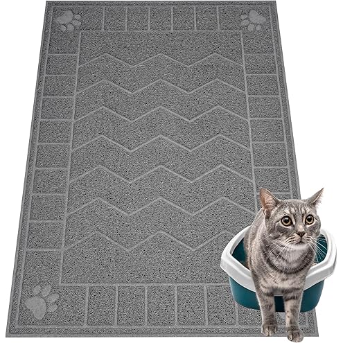 GORILLA GRIP Cat Litter Box Mat, Cushioned Coil Mesh Litter Trapping Mats, Scatter Control Supplies for Less Mess, Phthalate Free, Ultra Deep Catch Grooves, Rinse or Vacuum to Clean, 24x17 Gray — image 12
