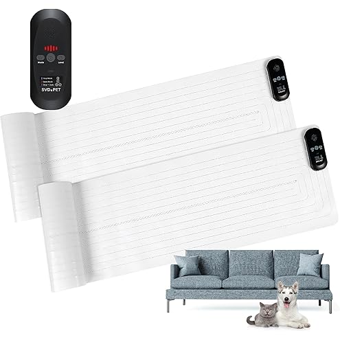 SEERWAY Scat Pet Shock Mat Indoor, Safe Shock Training Pads for Dogs and Cats, Electric Repellent Mat Keeps Pets Off Couch, Sofa, Counter Top, 3 Training Modes, 60"x12" Rectangular, Battery Operated — image 12