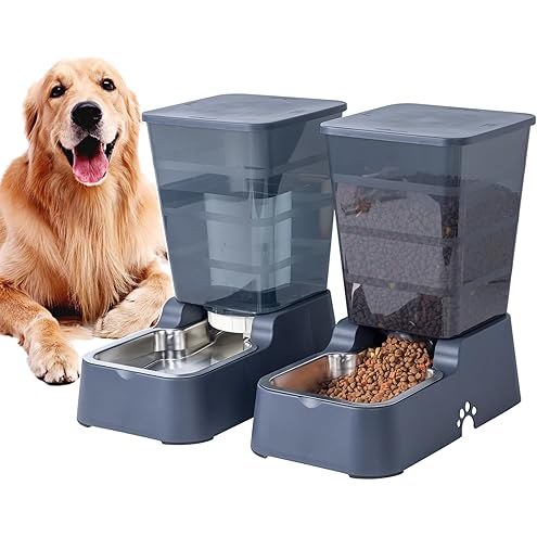 Automatic Cat Feeder and Water Dispenser with Stainless Steel Bowl Dog Gravity Food Feeder and Waterer for Small Medium Pets Puppy Kitten 1 Gallon x 2 — image 12