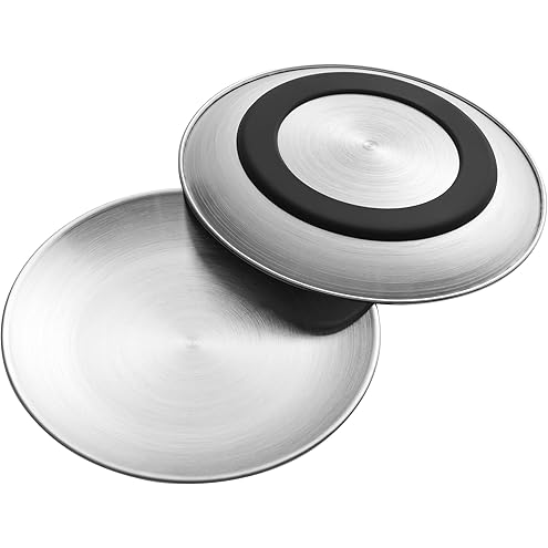4-Pack Stainless Steel Cat Food Bowls, Shallow Whisker-Friendly Non-Slip Silicone Base Metal Dishes, Easy to Clean Indoor Feeding Flat Plates for Cat, Kitten, Small Dog (6.7") — image 12