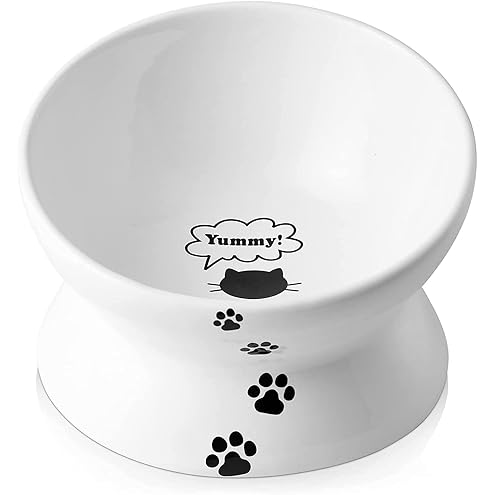 Necoichi Raised Cat Food Bowl – Ceramic Elevated Cat Bowl for Whisker & Neck Fatigue, Dishwasher Microwave Safe – Non-Slip & Anti Vomiting Ergonomic Design (Cats, Regular, 1-Cup Capacity) — image 12
