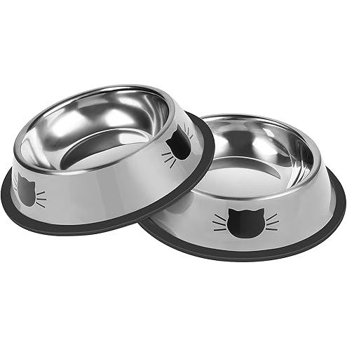 PEGYY11 Nonslip Stainless Steel Dog Cat Bowls, 2 US Cup, 2 Count — image 15