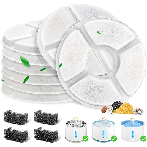 4/12/16 Pack Cat Water Fountain Filters, Cirfifth Triple Filtration System Pet Cat Fountain Filter Replacement for 84oz/2.5L Automatic Cat Fountain (12 Pack) — image 12
