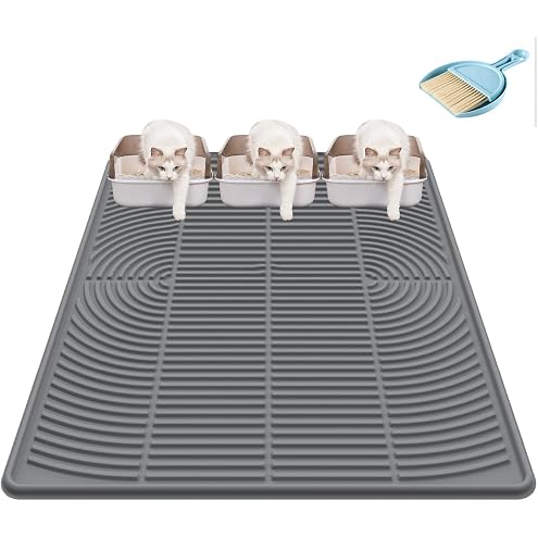 Large Cat Litter Mat: Silicone Litter Trapping Mat for Litter Box - Easy to Clean Waterproof & Anti-Slip Soft Rubber Mat - Durable Design Traps Pellet & Clay Litter — image 14