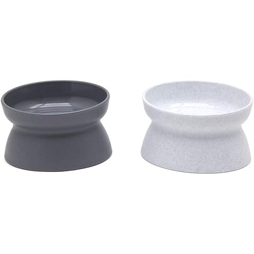 Kitty City Elevated Cat Bowls (Set of 2), Whisker-Friendly Raised Cat Food & Water Dishes, Modern Pedestal Design, Dishwasher Safe, 6.5 oz Each – Teal & Light Pink — image 12
