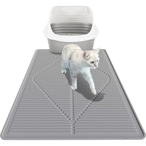 Large Cat Litter Mat: Silicone Litter Trapping Mat for Litter Box - Easy to Clean Waterproof & Anti-Slip Soft Rubber Mat - Durable Design Traps Pellet & Clay Litter — image 12