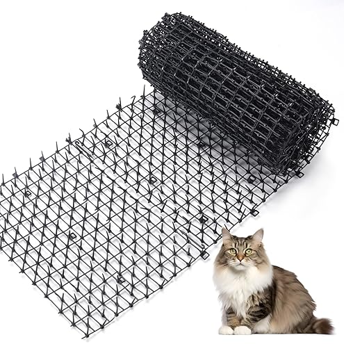 POMEAT 15 PCS Cat Scat Mat with Spikes 16 x 12'' Cat Deterrent Outdoor Scat Mats for Cats and Dogs Cat Spikes for Garden Fence Indoor Furniture Cat Deterrent Mat with 10 Staples — image 12