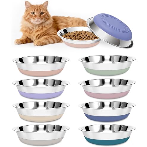 Tifanso 6PCS Stainless Steel Cat Bowls Dishes, 5.6” Metal Shallow Wide Whisker Friendly Cat Food Water Feeding Bowl, Kitten Plates, Basic Indoor Pet Food Tray, Dishwasher Safe — image 12