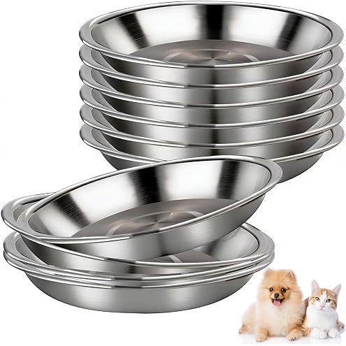 Tifanso 6PCS Stainless Steel Cat Bowls Dishes, 5.6” Metal Shallow Wide Whisker Friendly Cat Food Water Feeding Bowl, Kitten Plates, Basic Indoor Pet Food Tray, Dishwasher Safe — image 13