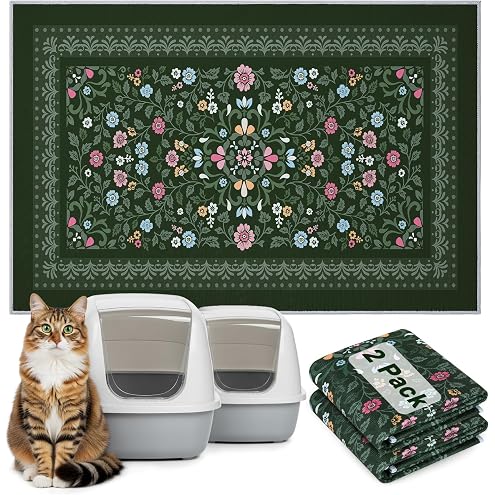Lovewag Pets Cat Litter Mat 2 Pack - Large 36x48 Machine Washable Easy Clean Non-Slip Waterproof Trapping Mats for Cats - (Marmalade Sunshine) — image 13