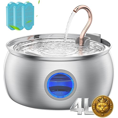 KittySpout Stainless Steel Cat Water Fountain Automatic Drinking Fountain, Quiet Circulating Water Bowl, Dishwasher Safe, Indoor Pet Fountain for Hydrated Healthy Cats (Stainless Steel, 4L Corded) — image 13