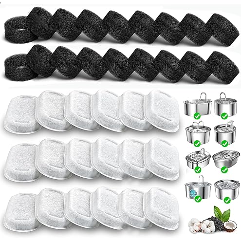 Cat Water Fountain Filter,16 Pack Cat Fountain Replacement Filters for Stainless Steel 67oz/2L Adjustable Water Flow Pet Water Fountain,Dog Water Fountain (8+8 Pack) — image 13