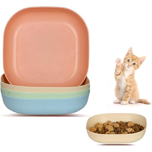 [8-Pieces] Whisker Fatigue Cat Bowl - 5.5 Inch Shallow Cat Food Dish Wide Cats Wet Feeding Bowls, PET Plate for Kittens and Short Legged Cats (Type-A Normal Bowls) — image 14
