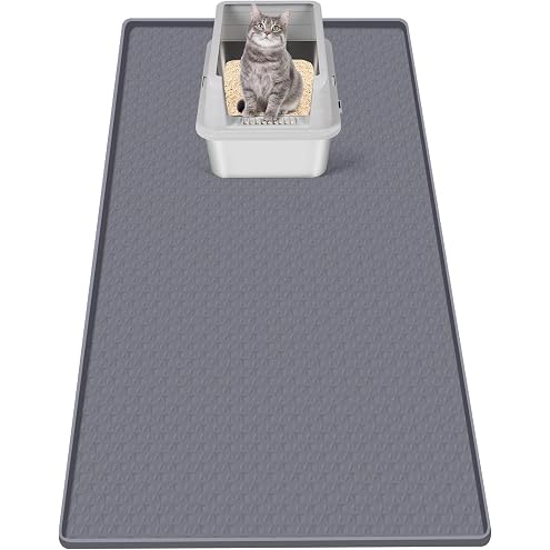 Silicone Cat Litter Mat, XXL 51''×25.6'' Litter Box Mat, Waterproof Floor Mat for Pets, Litter Trapping, Easy to Clean, Soft on Paws (Dark Grey) — image 13