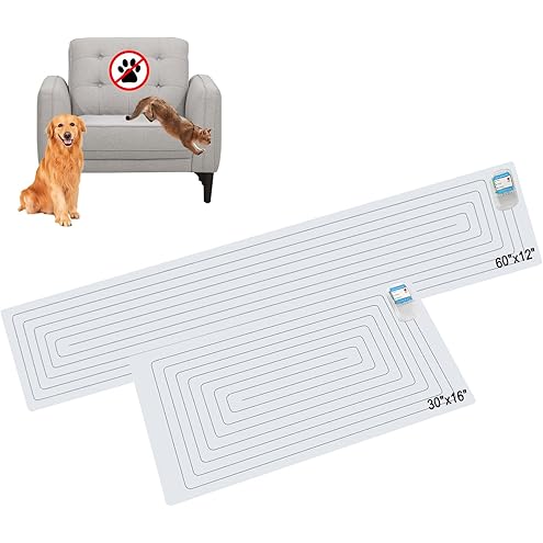 SEERWAY Scat Pet Shock Mat Indoor, Safe Shock Training Pads for Dogs and Cats, Electric Repellent Mat Keeps Pets Off Couch, Sofa, Counter Top, 3 Training Modes, 60"x12" Rectangular, Battery Operated — image 13