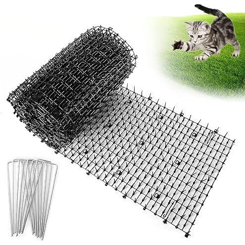 POMEAT 15 PCS Cat Scat Mat with Spikes 16 x 12'' Cat Deterrent Outdoor Scat Mats for Cats and Dogs Cat Spikes for Garden Fence Indoor Furniture Cat Deterrent Mat with 10 Staples — image 13