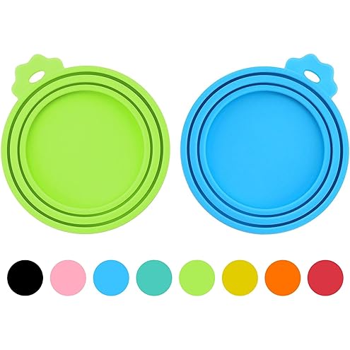 Comtim Pet Food Can Cover Silicone Can Lids for Dog and Cat Food(Universal Size,One fit 3 Standard Size Food Cans),Blue and Green — image 14