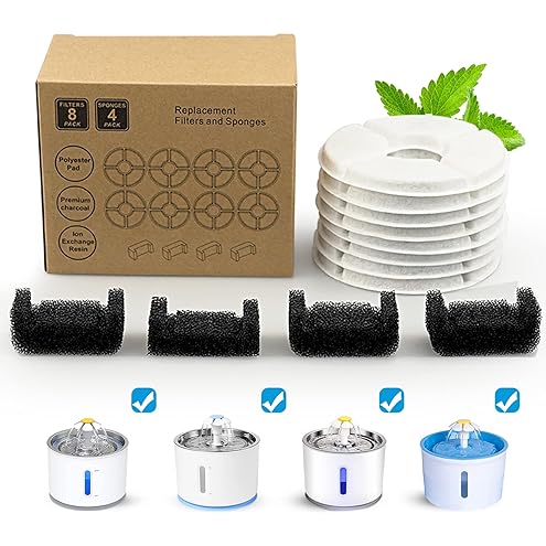 4/12/16 Pack Cat Water Fountain Filters, Cirfifth Triple Filtration System Pet Cat Fountain Filter Replacement for 84oz/2.5L Automatic Cat Fountain (12 Pack) — image 14