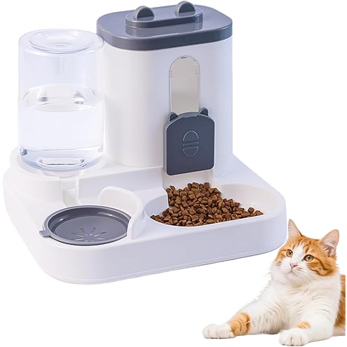 2 Pack Automatic Cat Feeder Stainless Steel Water Dispenser Gravity Food Feeder and Waterer Set with Pet Food Bowl for Small Medium Kitten Puppy Pets Large Capacity(Green) — image 14