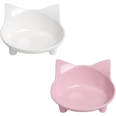 Kitty City Elevated Cat Bowls (Set of 2), Whisker-Friendly Raised Cat Food & Water Dishes, Modern Pedestal Design, Dishwasher Safe, 6.5 oz Each – Pink & Teal — image 14