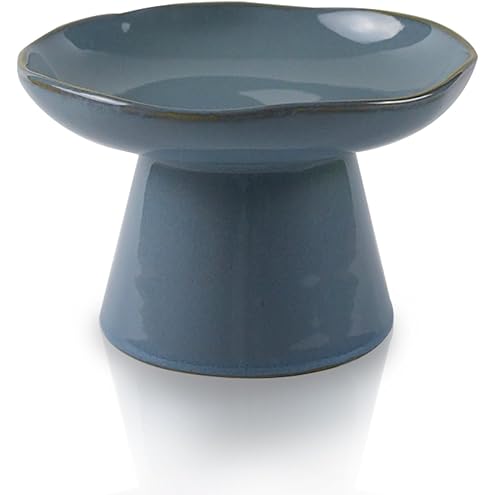 CEEFU 2 Elevated Ceramic Cat Bowls Extra Wide for Food & Water – Whisker Fatigue Shallow Food Dish, Lead & Cadmium-Free, Raised Height for Cats, Sage Green — image 14