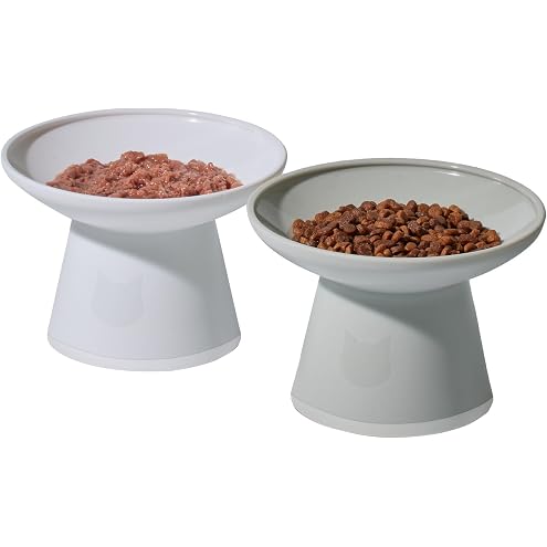 Kitty City Elevated Cat Bowls (Set of 2), Whisker-Friendly Raised Cat Food & Water Dishes, Modern Pedestal Design, Dishwasher Safe, 6.5 oz Each – Teal & Light Pink — image 14